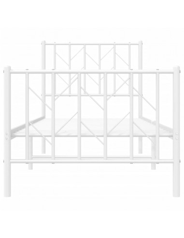 Giroletto con Testiera e Pediera Metallo Bianco 75x190 cm