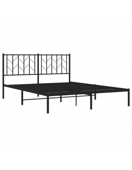 Giroletto con Testiera in Metallo Nero 150x200 cm