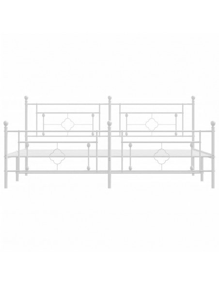 Giroletto con Testiera e Pediera Metallo Bianco 200x200 cm