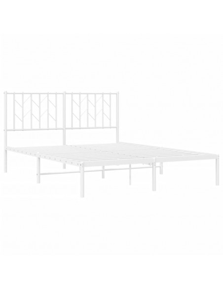 Giroletto con Testiera Metallo Bianco 135x190 cm
