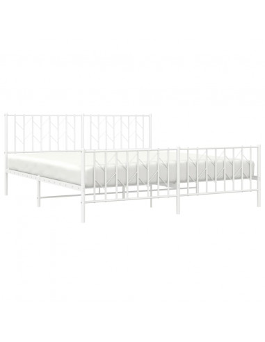 Giroletto con Testiera e Pediera Metallo Bianco 183x213 cm