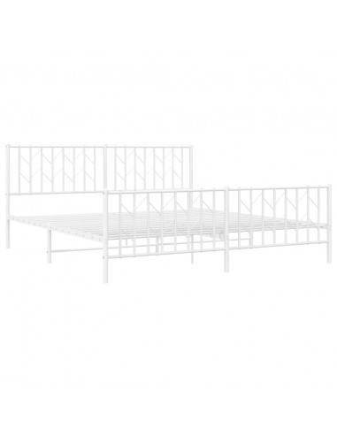 Giroletto con Testiera e Pediera Metallo Bianco 183x213 cm