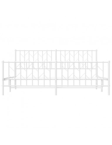 Giroletto con Testiera e Pediera Metallo Bianco 183x213 cm