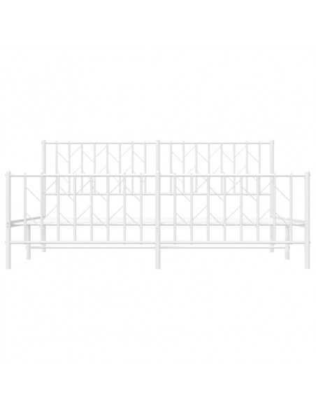 Giroletto con Testiera e Pediera Metallo Bianco 183x213 cm
