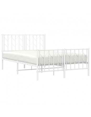Giroletto con Testiera e Pediera Metallo Bianco 120x200 cm