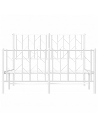 Giroletto con Testiera e Pediera Metallo Bianco 120x200 cm