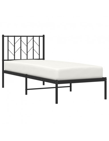 Giroletto con Testiera in Metallo Nero 75x190 cm