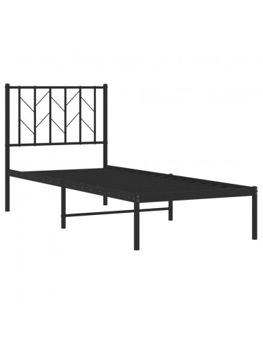 Giroletto con Testiera in Metallo Nero 75x190 cm