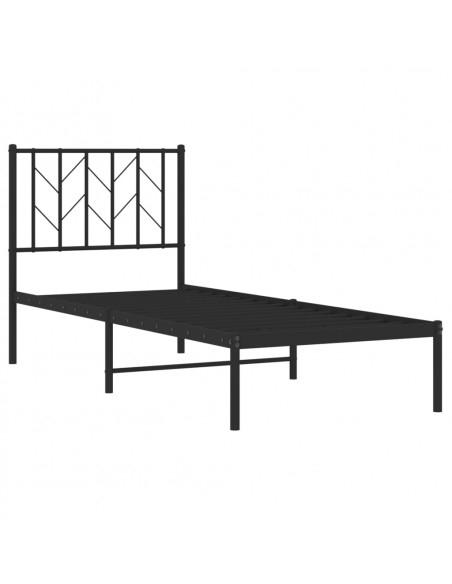 Giroletto con Testiera in Metallo Nero 75x190 cm