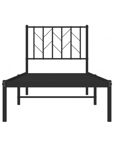 Giroletto con Testiera in Metallo Nero 75x190 cm