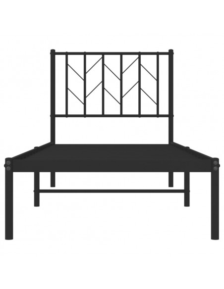 Giroletto con Testiera in Metallo Nero 75x190 cm
