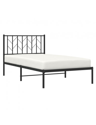 Giroletto con Testiera in Metallo Nero 100x190 cm