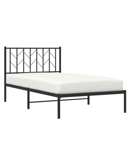 Giroletto con Testiera in Metallo Nero 100x190 cm