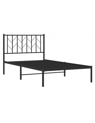 Giroletto con Testiera in Metallo Nero 100x190 cm