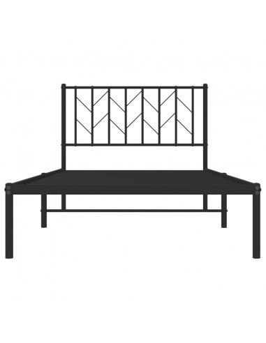 Giroletto con Testiera in Metallo Nero 100x190 cm