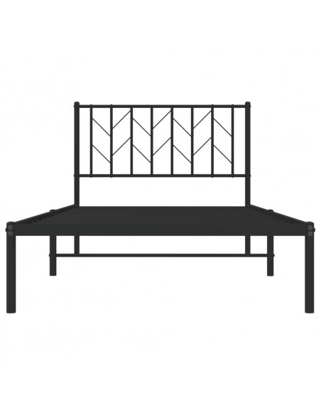 Giroletto con Testiera in Metallo Nero 100x190 cm