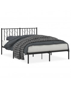 Giroletto con Testiera in Metallo Nero 140x200 cm 2