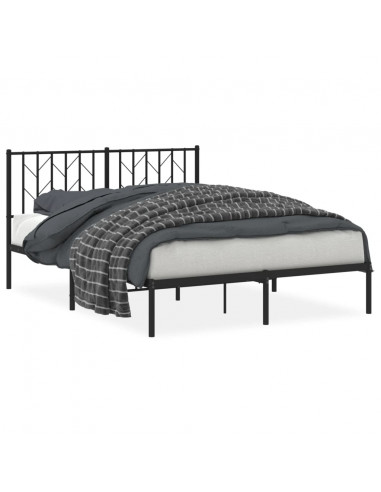 Giroletto con Testiera in Metallo Nero 140x200 cm
