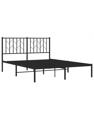 Giroletto con Testiera in Metallo Nero 140x200 cm