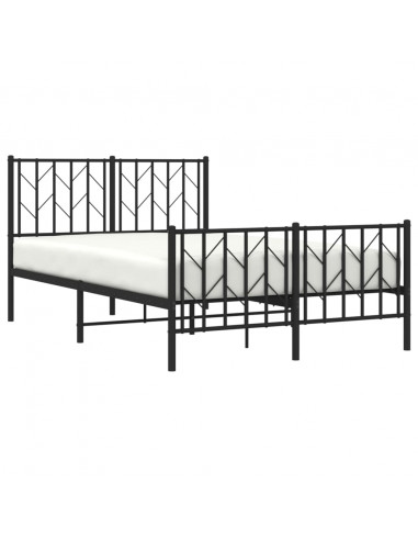 Giroletto con Testiera e Pediera Metallo Nero 120x190 cm