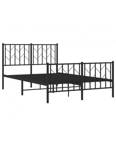 Giroletto con Testiera e Pediera Metallo Nero 120x190 cm