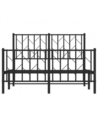 Giroletto con Testiera e Pediera Metallo Nero 120x190 cm