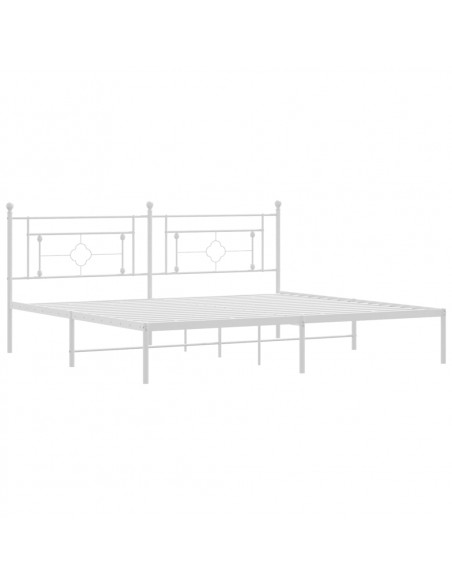 Giroletto con Testiera Metallo Bianco 193x203 cm