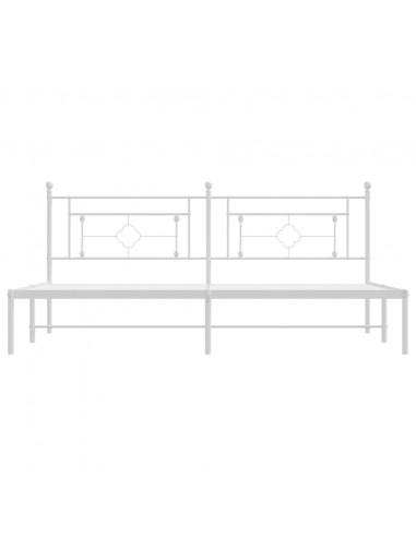 Giroletto con Testiera Metallo Bianco 193x203 cm