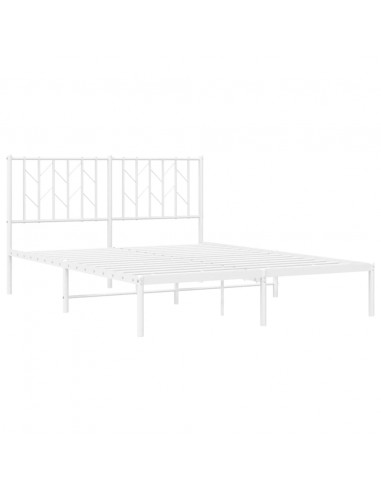 Giroletto con Testiera Metallo Bianco 140x190 cm