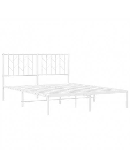 Giroletto con Testiera Metallo Bianco 140x190 cm