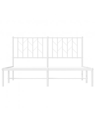 Giroletto con Testiera Metallo Bianco 140x190 cm