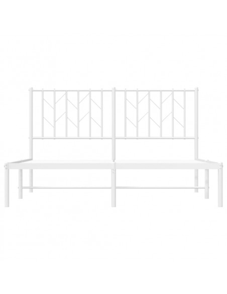 Giroletto con Testiera Metallo Bianco 140x190 cm