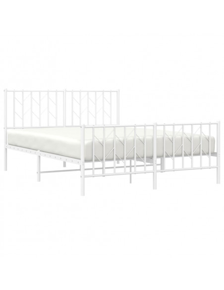 Giroletto con Testiera e Pediera Metallo Bianco 135x190 cm
