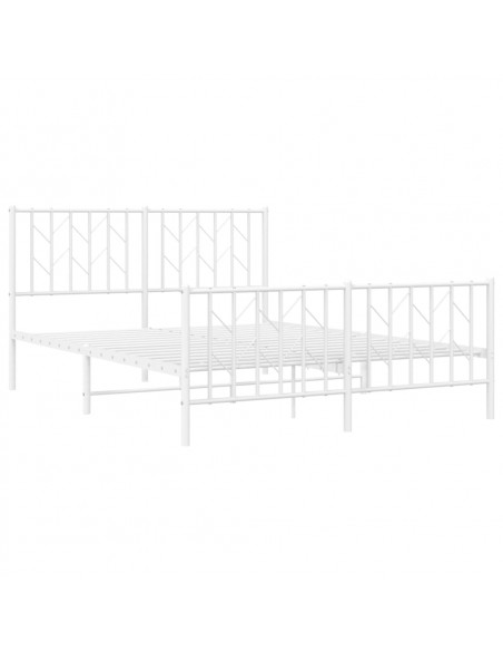 Giroletto con Testiera e Pediera Metallo Bianco 135x190 cm