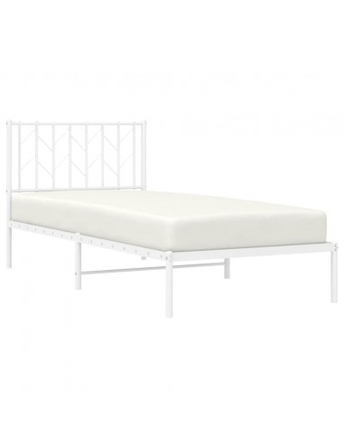 Giroletto con Testiera Metallo Bianco 90x190 cm