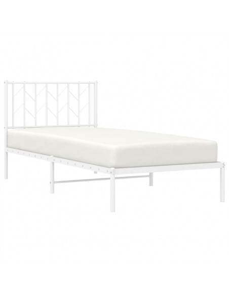 Giroletto con Testiera Metallo Bianco 90x190 cm