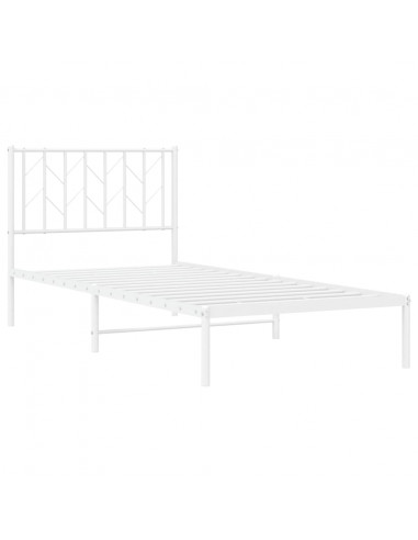 Giroletto con Testiera Metallo Bianco 90x190 cm