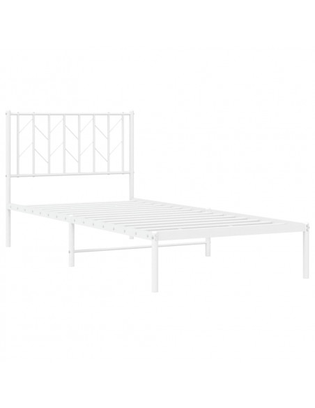 Giroletto con Testiera Metallo Bianco 90x190 cm