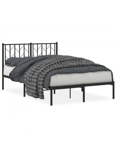 Giroletto con Testiera in Metallo Nero 120x190 cm