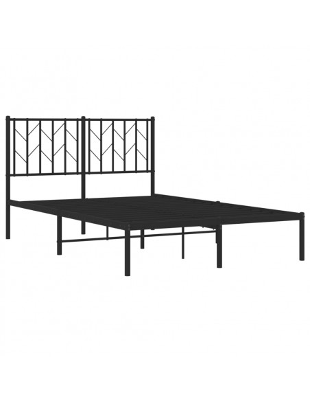 Giroletto con Testiera in Metallo Nero 120x190 cm