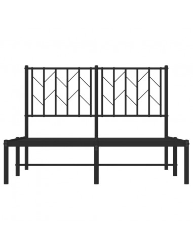 Giroletto con Testiera in Metallo Nero 120x190 cm