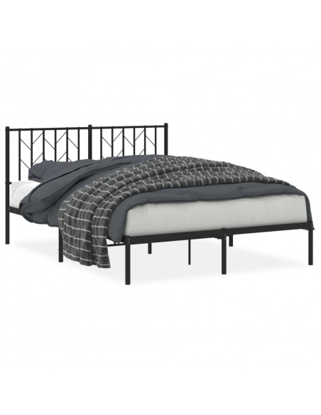 Giroletto con Testiera in Metallo Nero 135x190 cm