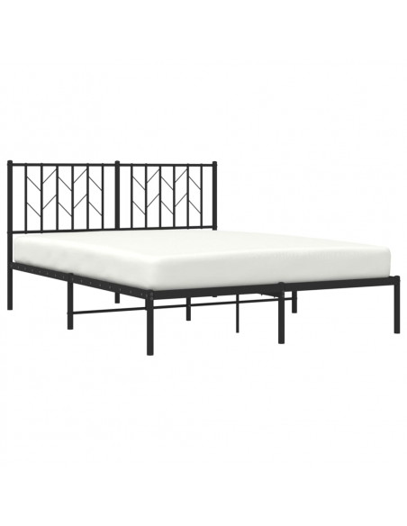 Giroletto con Testiera in Metallo Nero 135x190 cm