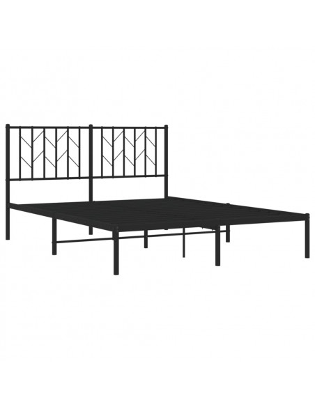 Giroletto con Testiera in Metallo Nero 135x190 cm