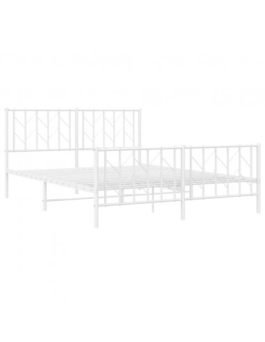 Giroletto con Testiera e Pediera Metallo Bianco 150x200 cm