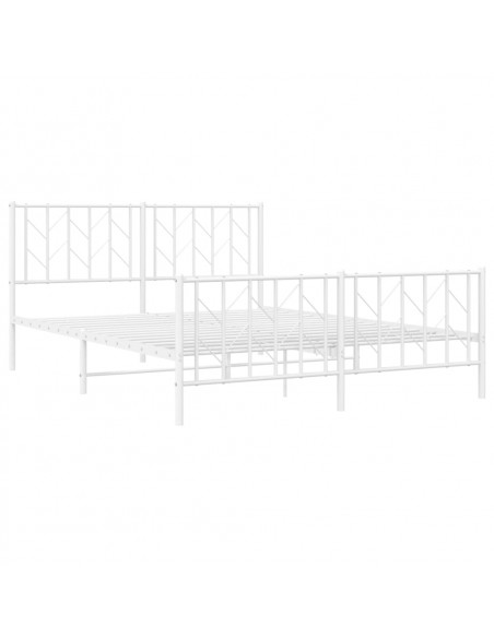 Giroletto con Testiera e Pediera Metallo Bianco 150x200 cm