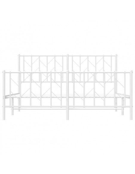 Giroletto con Testiera e Pediera Metallo Bianco 150x200 cm