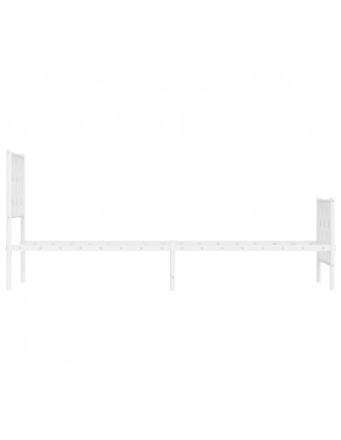 Giroletto con Testiera e Pediera Metallo Bianco 80x200 cm