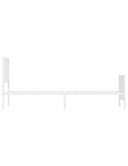 Giroletto con Testiera e Pediera Metallo Bianco 80x200 cm