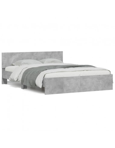 Giroletto con Testiera Grigio Cemento 140x200 cm